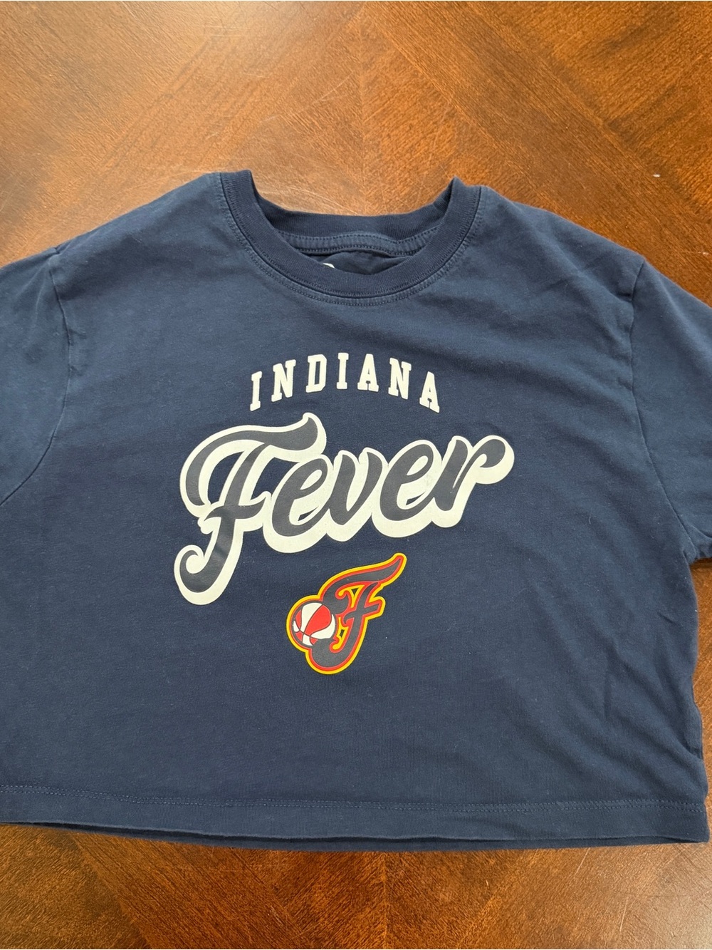 Indiana Fever Girls' Navy Graphic Crop Tee Sz S (7-8) WNBA